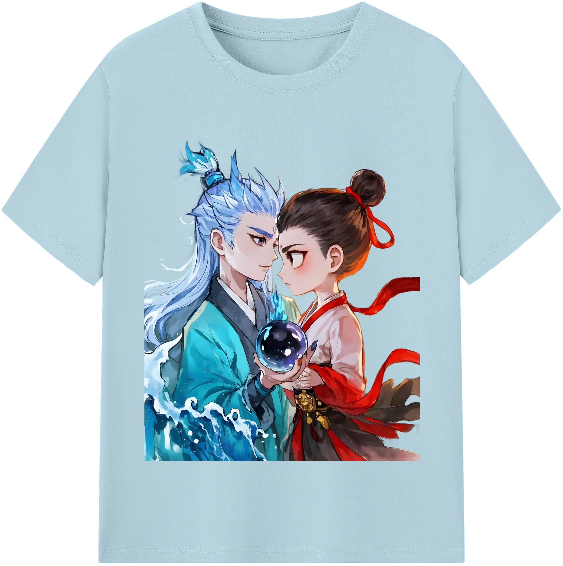 （画像用） Ne Zha 2 ナタ 魔童の大暴れ 綿100％半袖Tシャツ（フロントプリント）